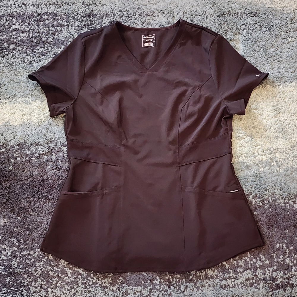 Infinity Cherokee V-Neck Women's Nurse Scrub Top 4-Way Stretch Black Size M